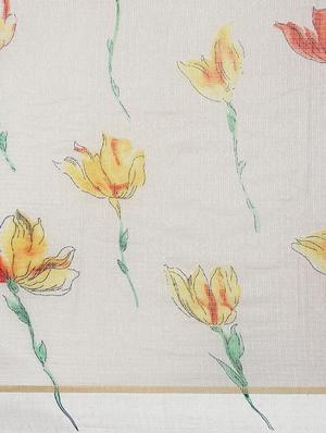 floral printed saree with blouse - 17146349 - Standard Image - 5