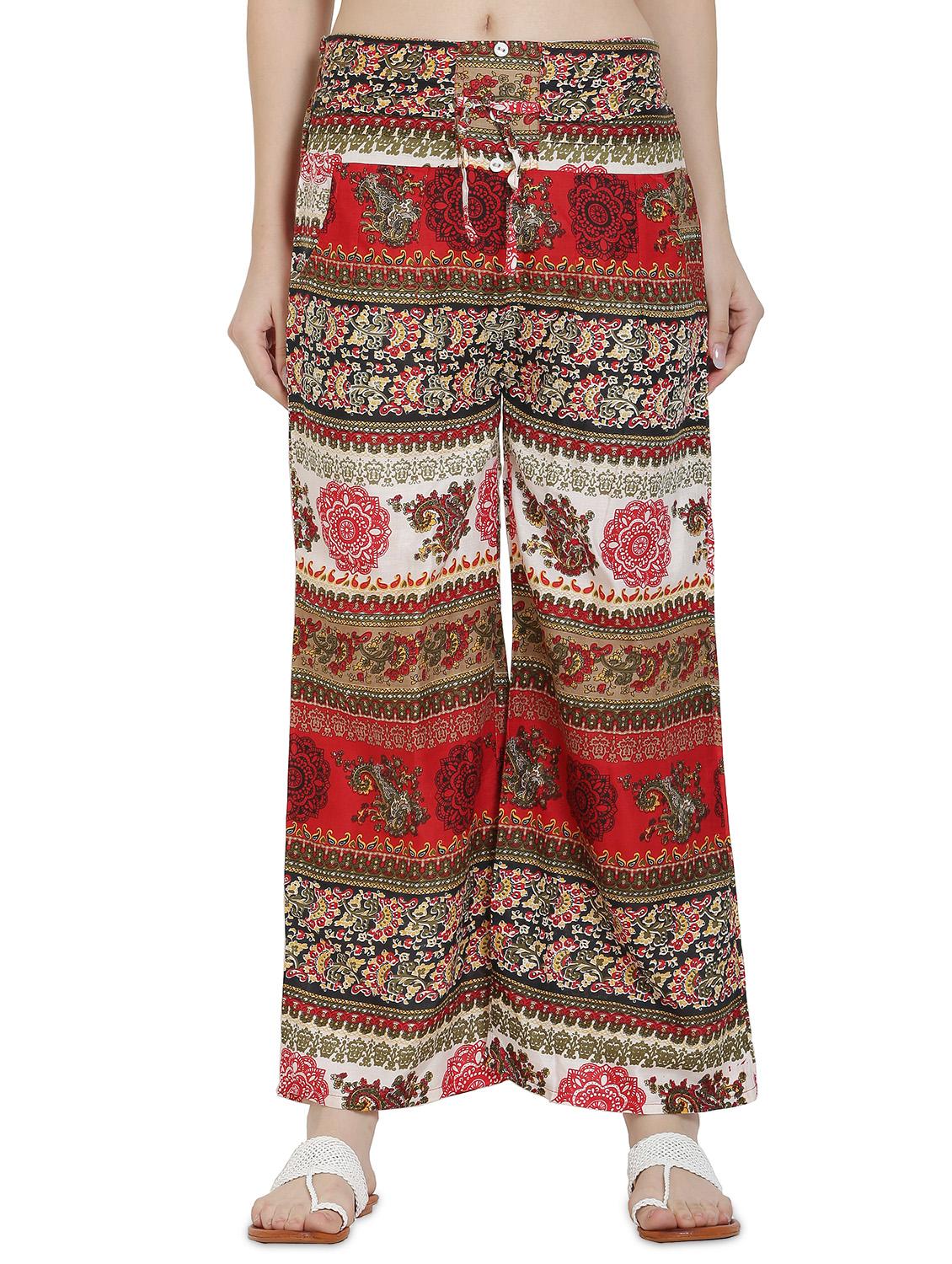 tie front printed palazzo - 17146458 - Zoom Image - 1