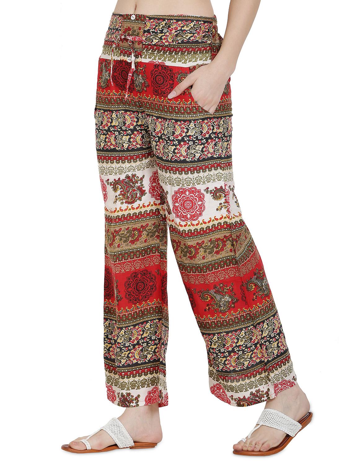 tie front printed palazzo - 17146458 - Zoom Image - 2