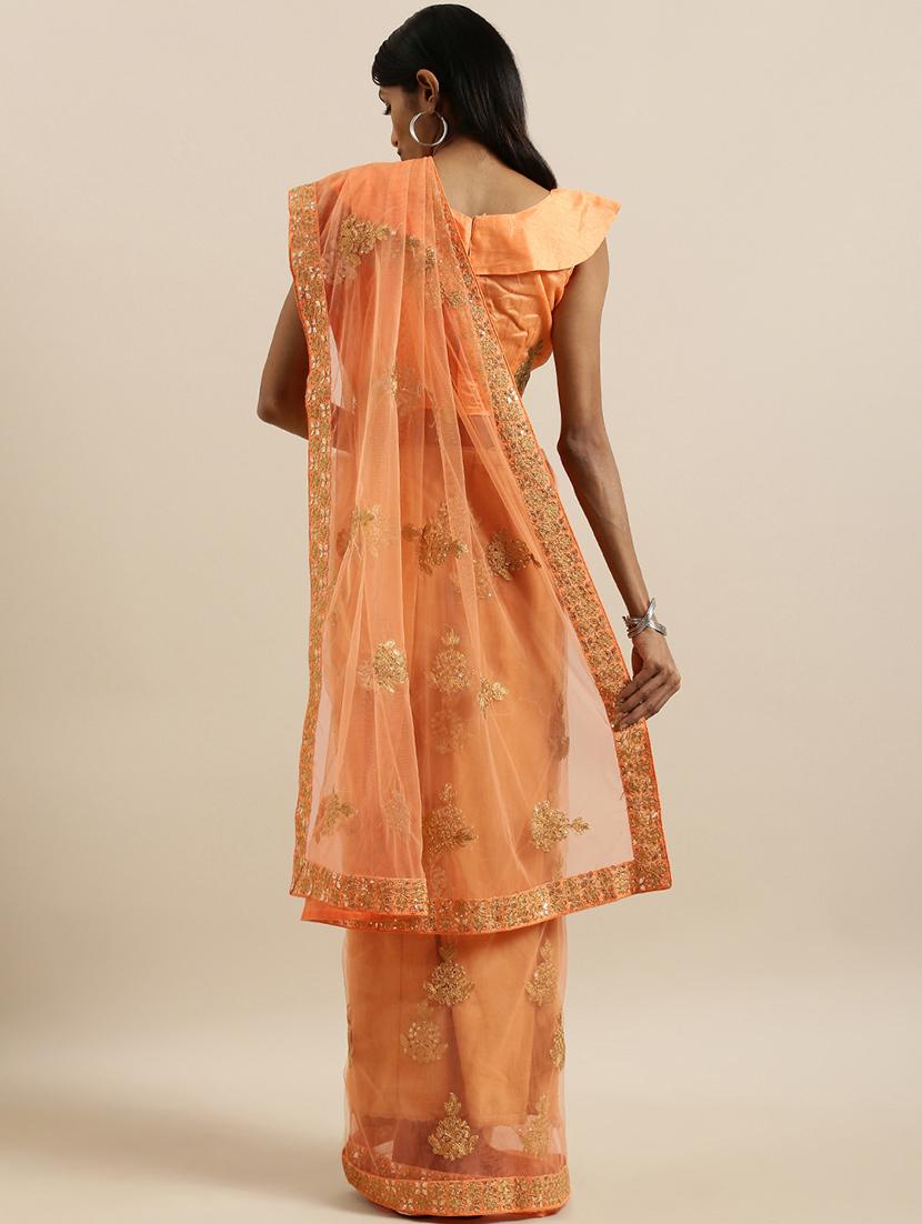 pastel embroidered saree with blouse - 17146647 - Zoom Image - 2