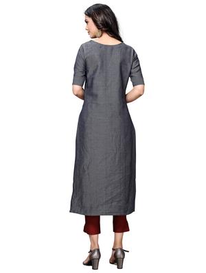 embroidered straight kurta - 17147330 - Standard Image - 3