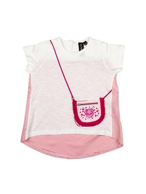 pink cotton regular tops & tee - 17147396 - Standard Image - 2