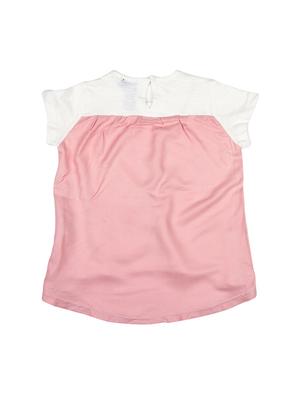 pink cotton regular tops & tee - 17147396 - Standard Image - 3