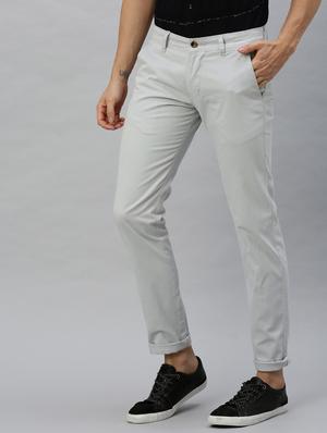 grey solid chinos - 17147402 - Standard Image - 2