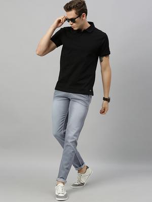 grey light washed denim jeans - 17147410 - Standard Image - 4