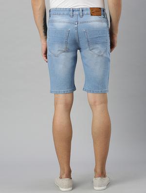 light blue washed denim shorts - 17147423 - Standard Image - 3