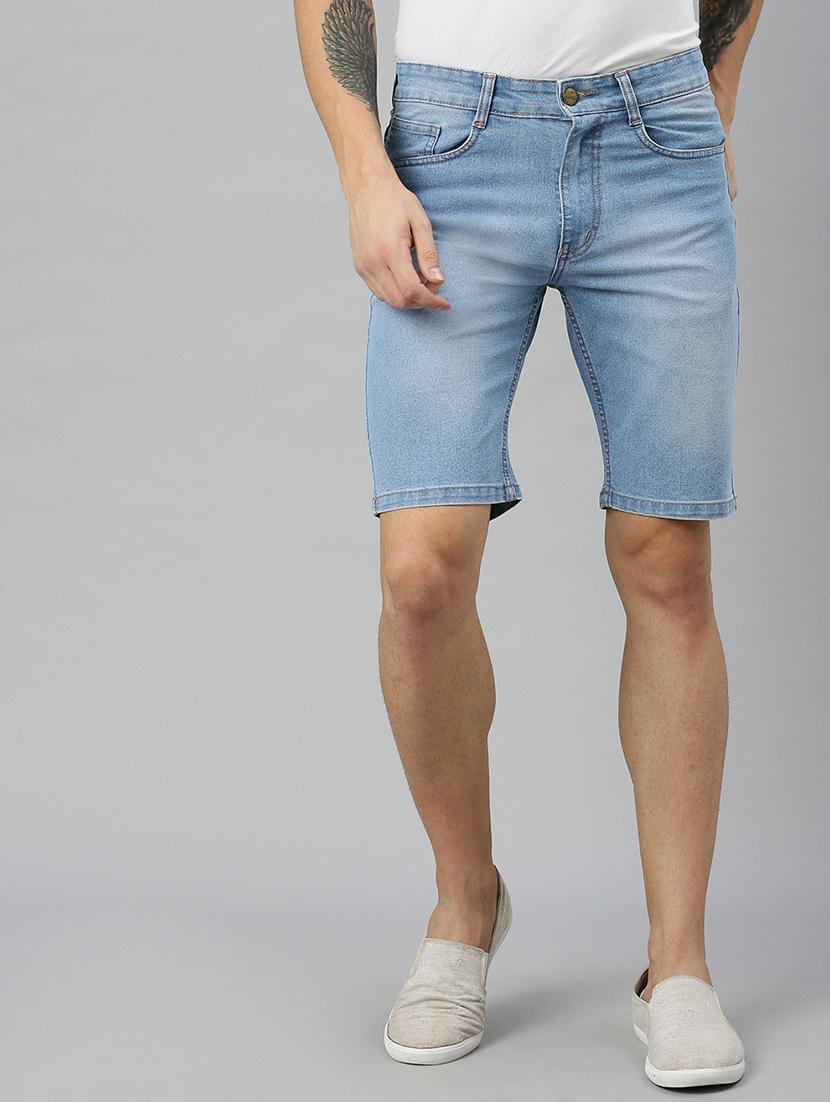 light blue washed denim shorts - 17147423 - Zoom Image - 1
