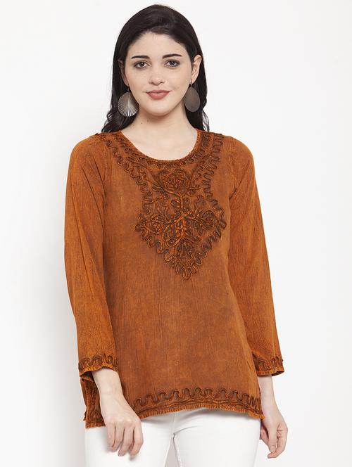 red rayon regular top - 17147485 - Standard Image - 1