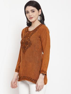 red rayon regular top - 17147485 - Standard Image - 2