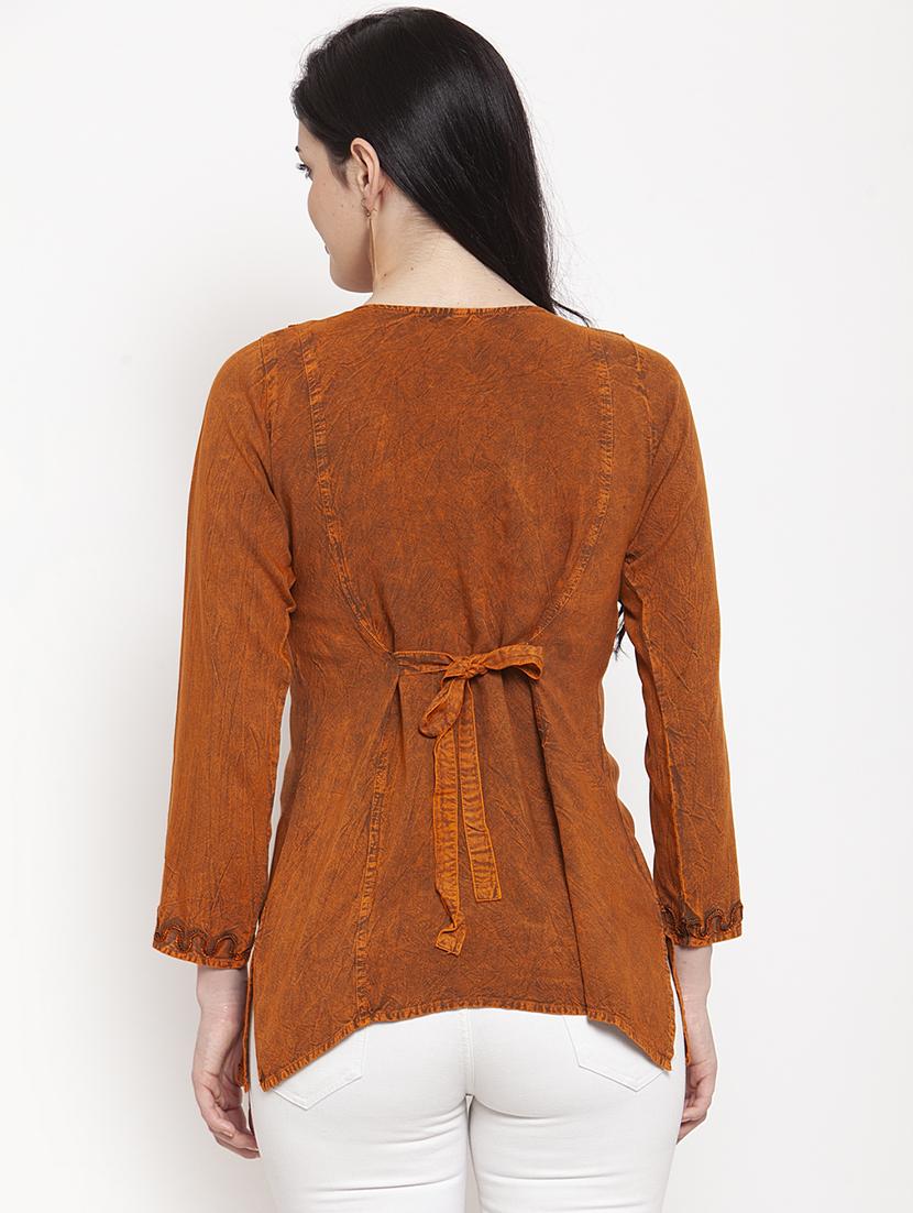 red rayon regular top - 17147485 - Zoom Image - 3