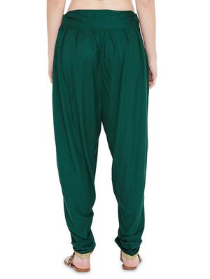 green cotton blend dhoti salwar - 17147691 - Standard Image - 3