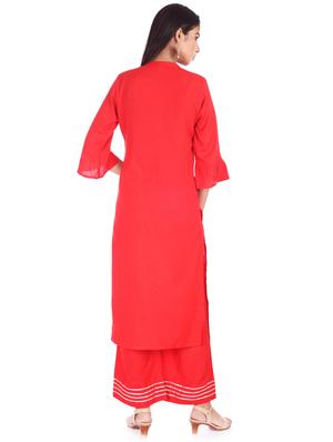 embroidered straight kurta - 17147976 - Standard Image - 3