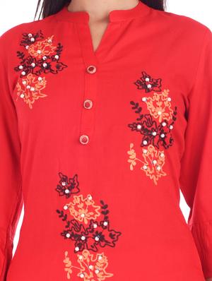 embroidered straight kurta - 17147976 - Standard Image - 4
