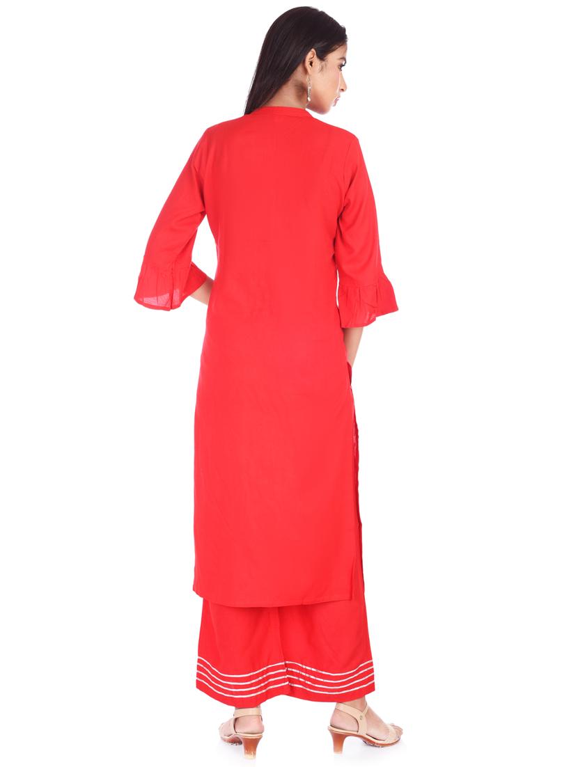 embroidered straight kurta - 17147976 - Zoom Image - 3