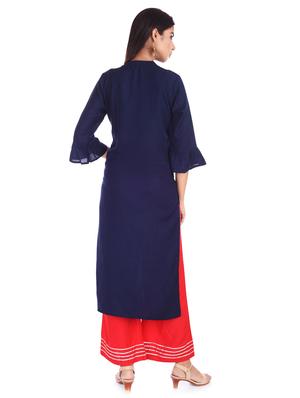 embroidered straight kurta - 17147977 - Standard Image - 3