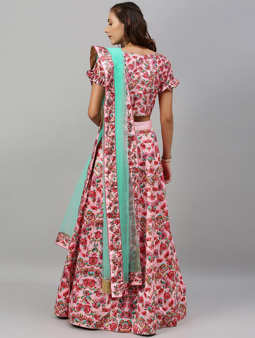 floral panelled lehenga - 17148038 - Zoom Image - 3
