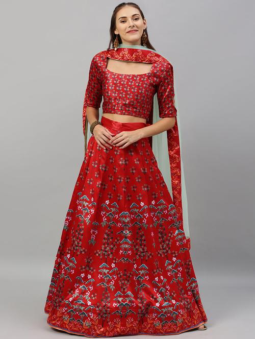floral panelled lehenga - 17148044 - Standard Image - 1