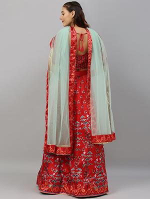 floral panelled lehenga - 17148044 - Standard Image - 3
