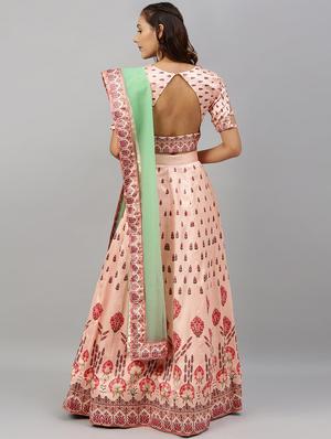 floral panelled lehenga - 17148045 - Standard Image - 3