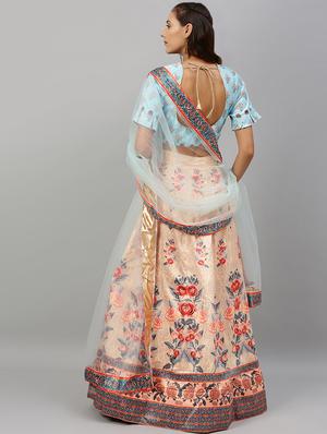 floral panelled lehenga - 17148046 - Standard Image - 3