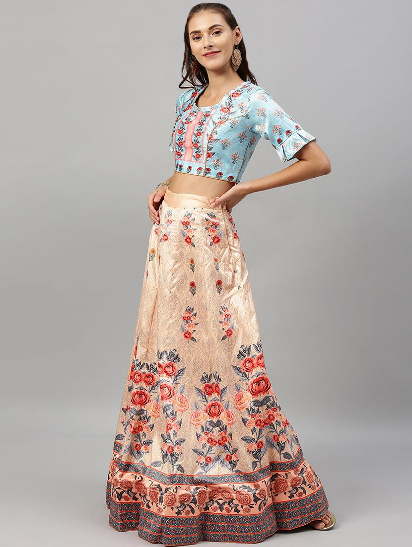 floral panelled lehenga - 17148046 - Zoom Image - 2