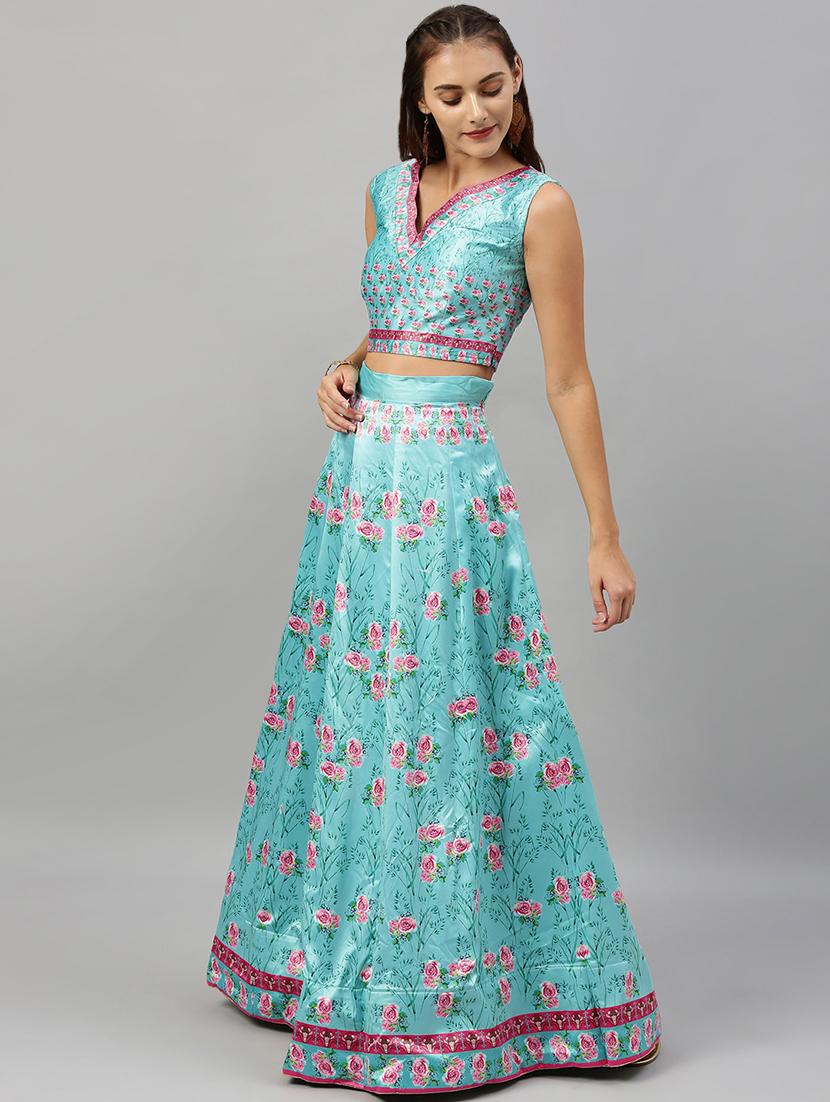 floral panelled lehenga - 17148048 - Zoom Image - 2