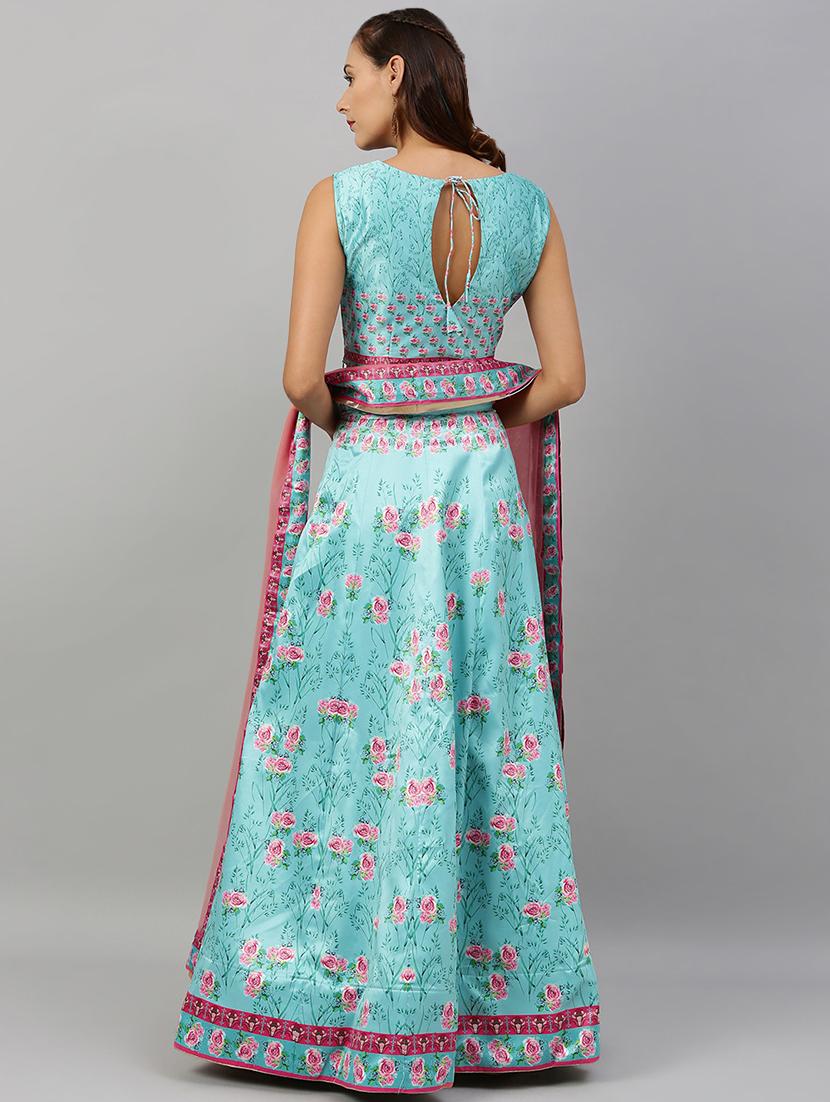 floral panelled lehenga - 17148048 - Zoom Image - 3