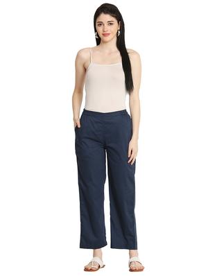 dark blue cotton others trousers - 17148411 - Standard Image - 4