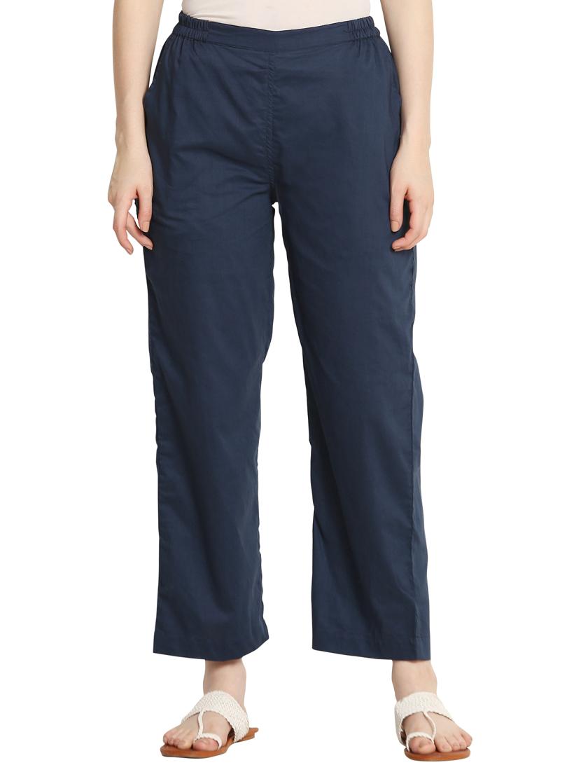 dark blue cotton others trousers - 17148411 - Zoom Image - 1
