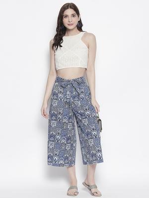 blue cotton others trousers - 17148453 - Standard Image - 4