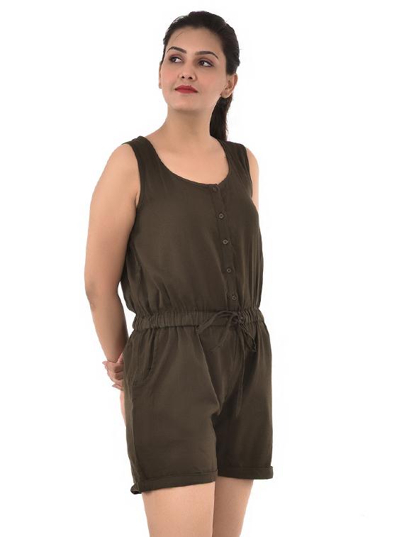drawstring waist romper - 17148461 - Zoom Image - 2
