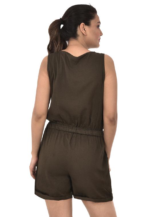 drawstring waist romper - 17148461 - Zoom Image - 3