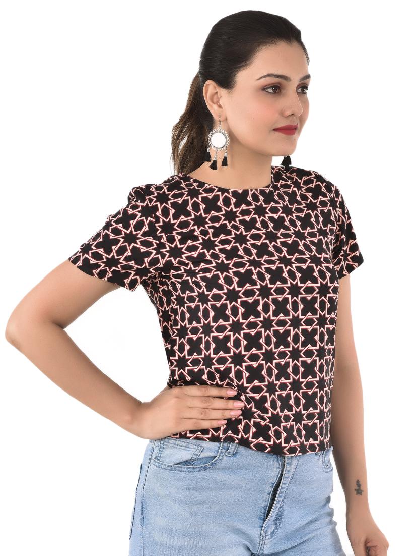 black polyester crop top - 17148576 - Zoom Image - 2