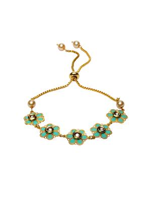 gold-plated beaded floral rakhi & lumba bracelet with bhaiya & bhabhi mugs - 17148641 - Standard Image - 3