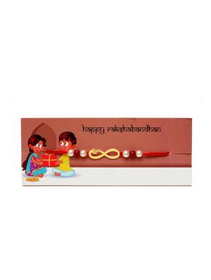 gold-plated bro rakhi with roli chawal - 17148661 - Standard Image - 4