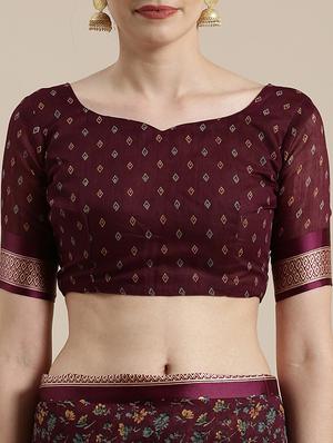 floral printed saree with blouse - 17148703 - Standard Image - 3