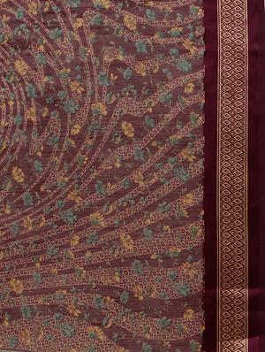 floral printed saree with blouse - 17148703 - Standard Image - 4