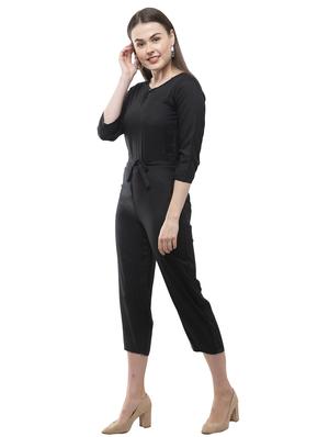 tie front solid jumpsuit - 17148882 - Standard Image - 3