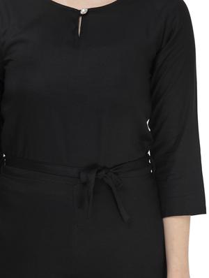 tie front solid jumpsuit - 17148882 - Standard Image - 6