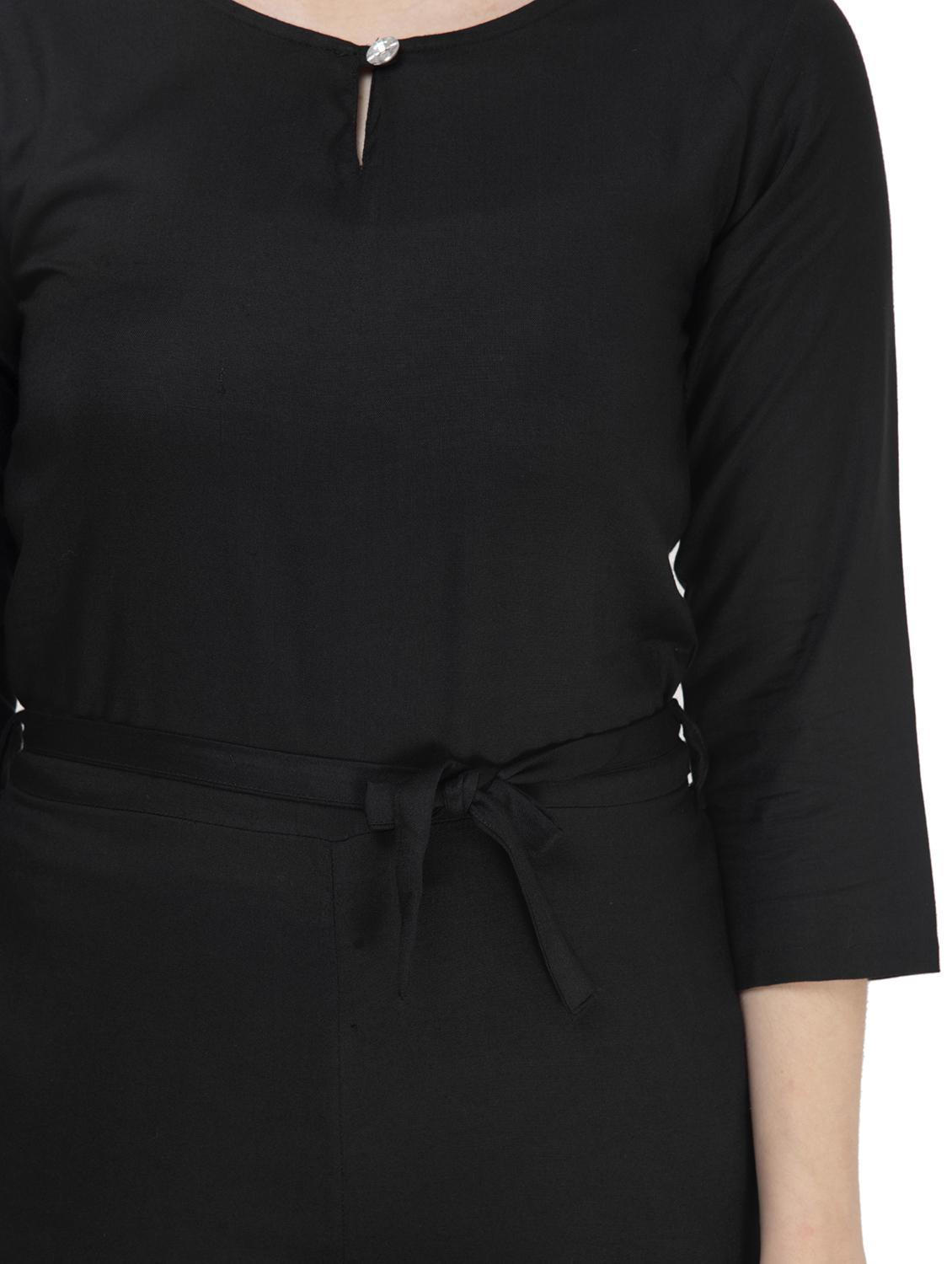 tie front solid jumpsuit - 17148882 - Zoom Image - 6