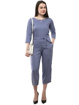 tie front solid jumpsuit - 17148886 - Standard Image - 5