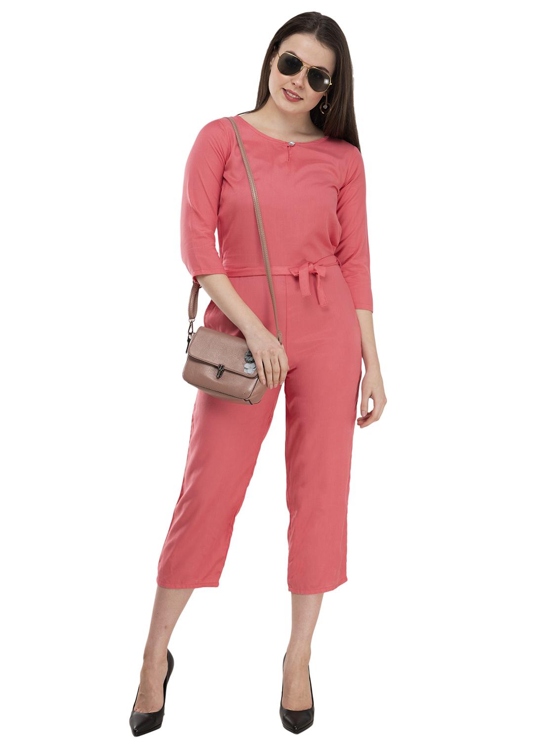 tie front solid jumpsuit - 17148887 - Zoom Image - 5
