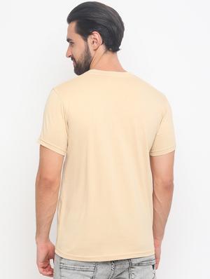 beige solid t-shirt - 17148891 - Standard Image - 3