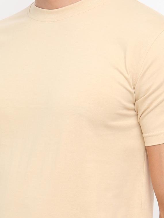 beige solid t-shirt - 17148891 - Zoom Image - 5