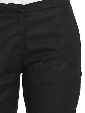 black cotton flat front trousers - 17149050 - Standard Image - 5