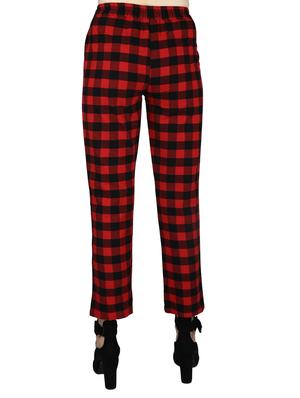 tie front checkered trouser - 17149152 - Standard Image - 3