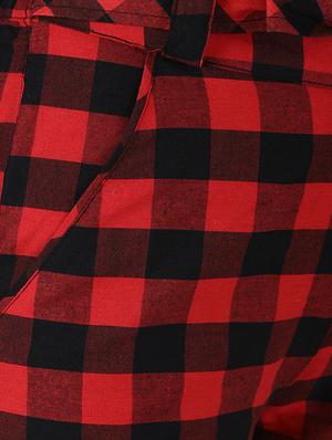 tie front checkered trouser - 17149152 - Standard Image - 5