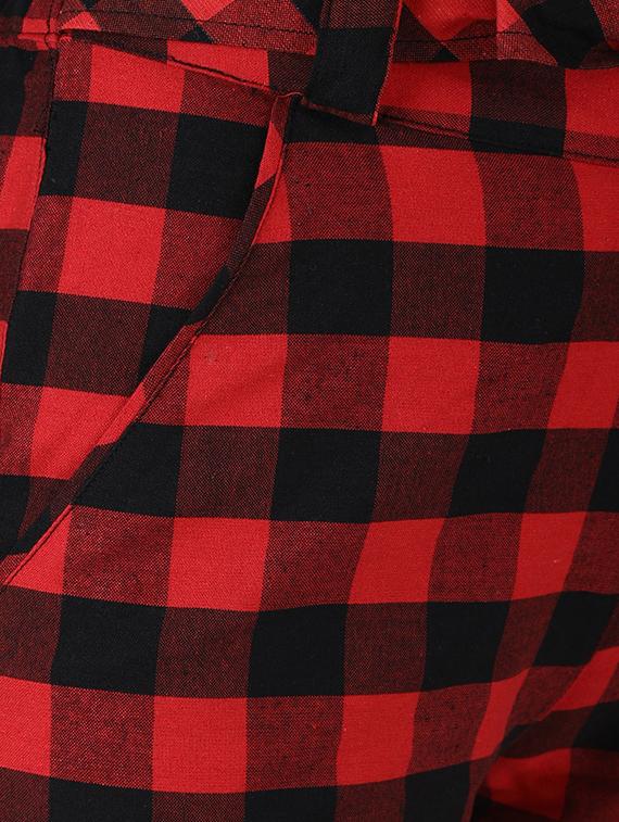 tie front checkered trouser - 17149152 - Zoom Image - 5
