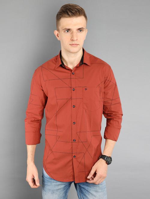 red printed casual shirt - 17149210 - Very Small Image - 1