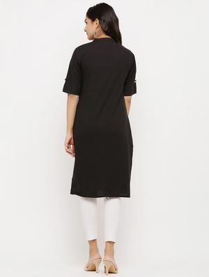 solid straight kurta - 17149384 - Standard Image - 3